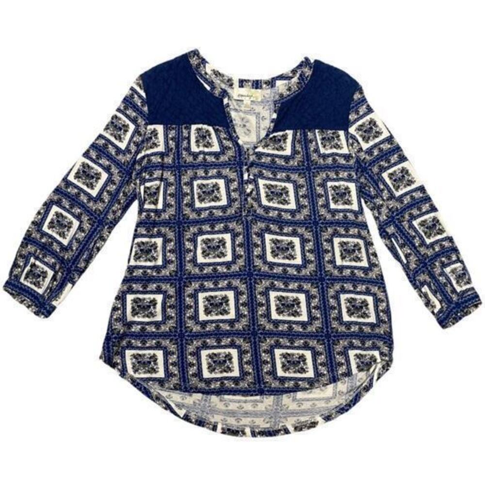 PORRIDGE Anthropologie patchwork fabric Cottagecore Boho blouse Sz S